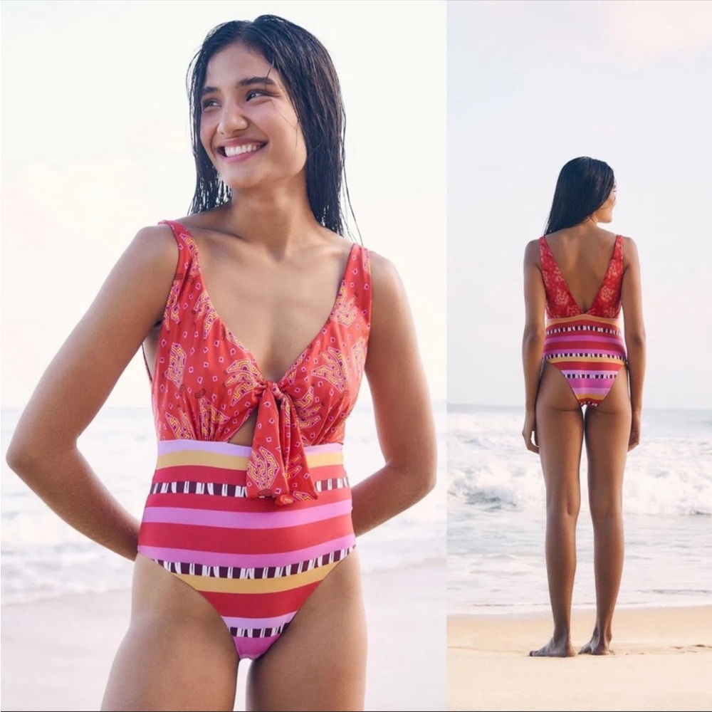 Farm Rio Tiki Bananas Lucy One Piece Bathing Suit
